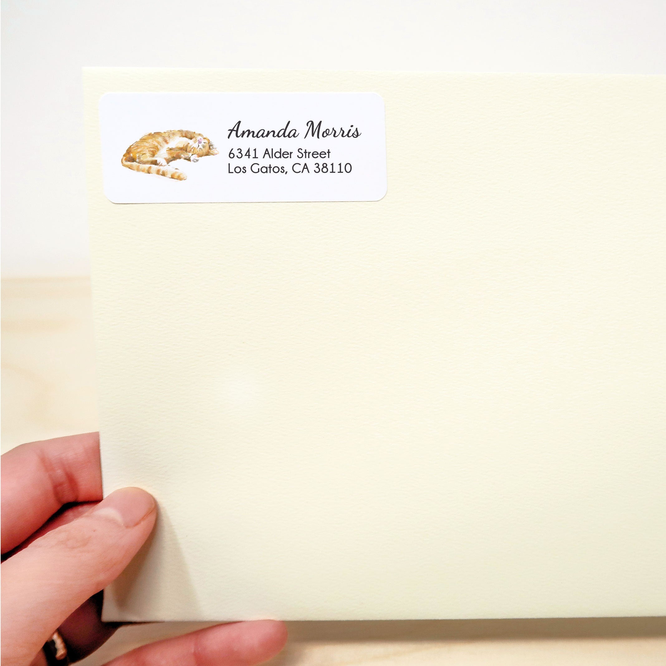 Orange Tabby Cat Personalized Address Label