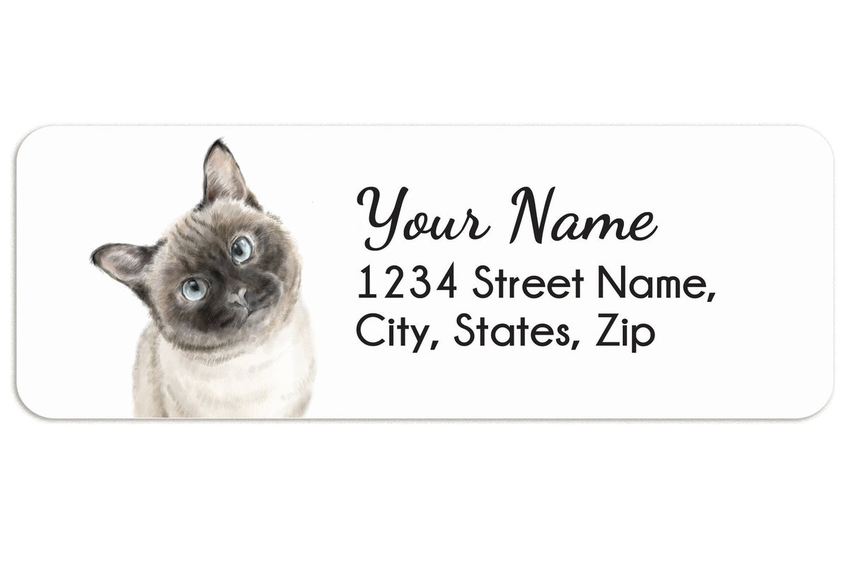 Large Cat Address Labels Personalized Address Label For Cat Mom, 120 PCS, Siamese Cat Gifts ...