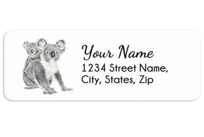 Koala Mum and Joey Personalized Address Label