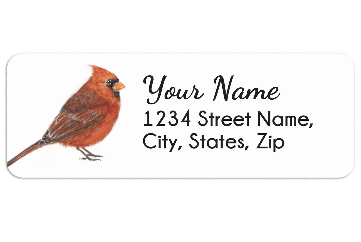 Red Cardinal Personalized Address Labels - Set of 120, Housewarming ...