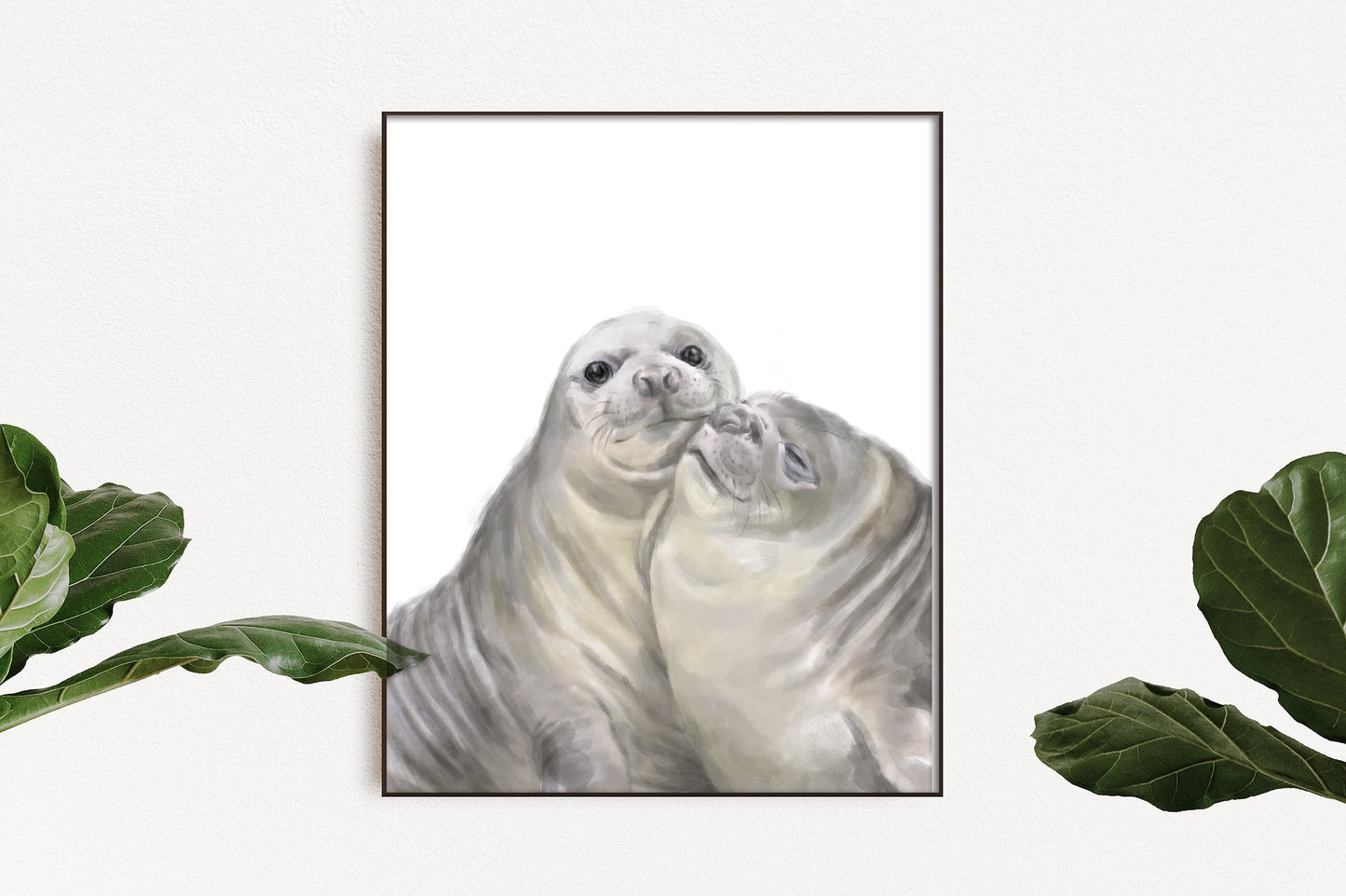 Seal in love Art Print