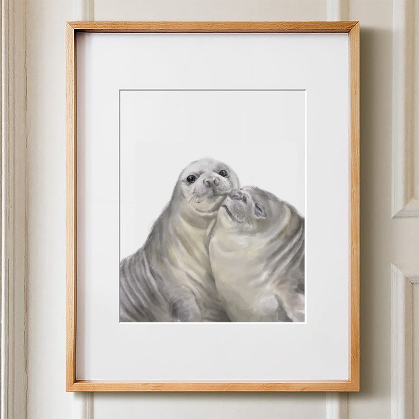 Seal in love Art Print