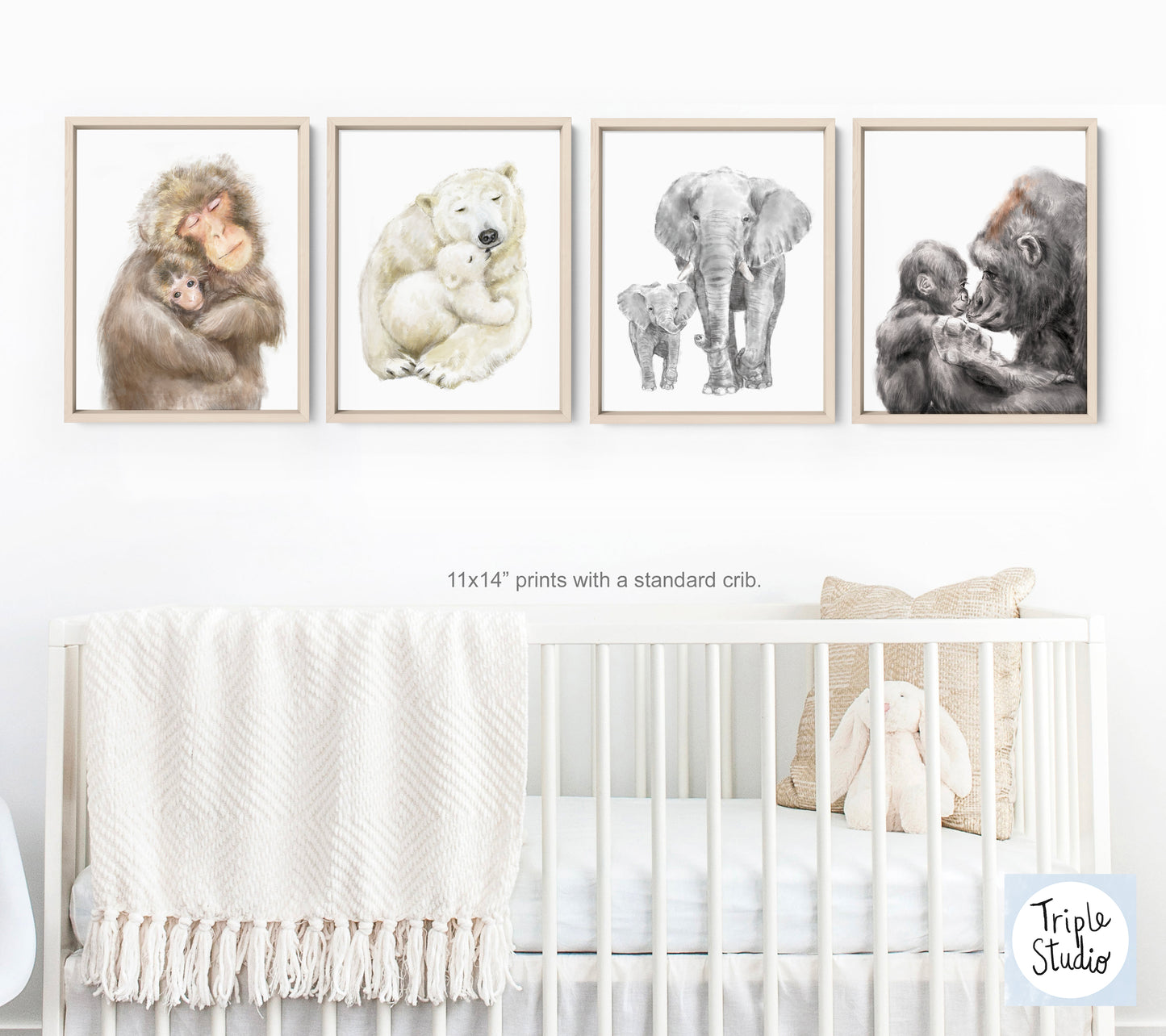 Polar Bear Baby and Mother Art Print