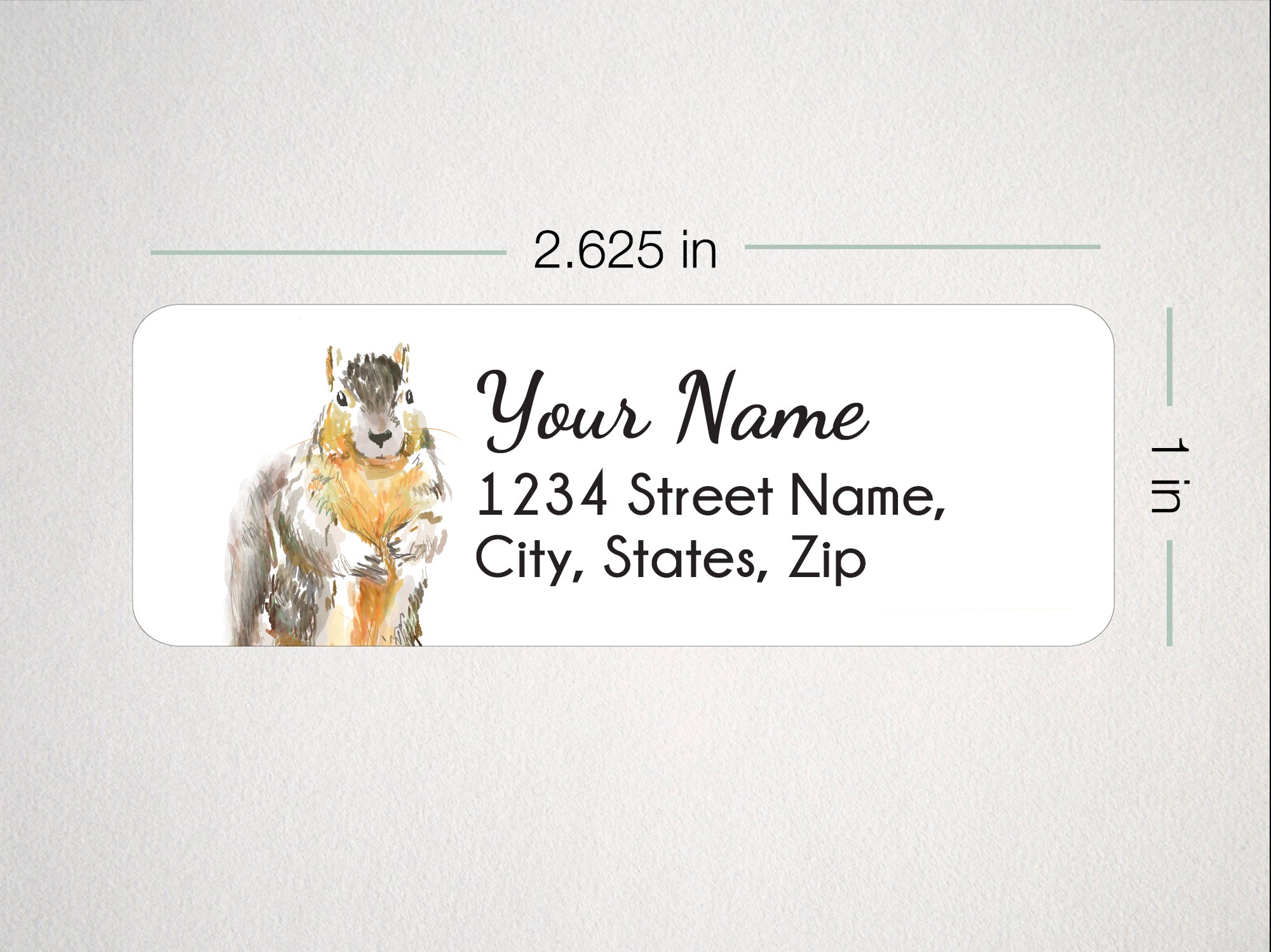 Squirrel Personalized Address Label