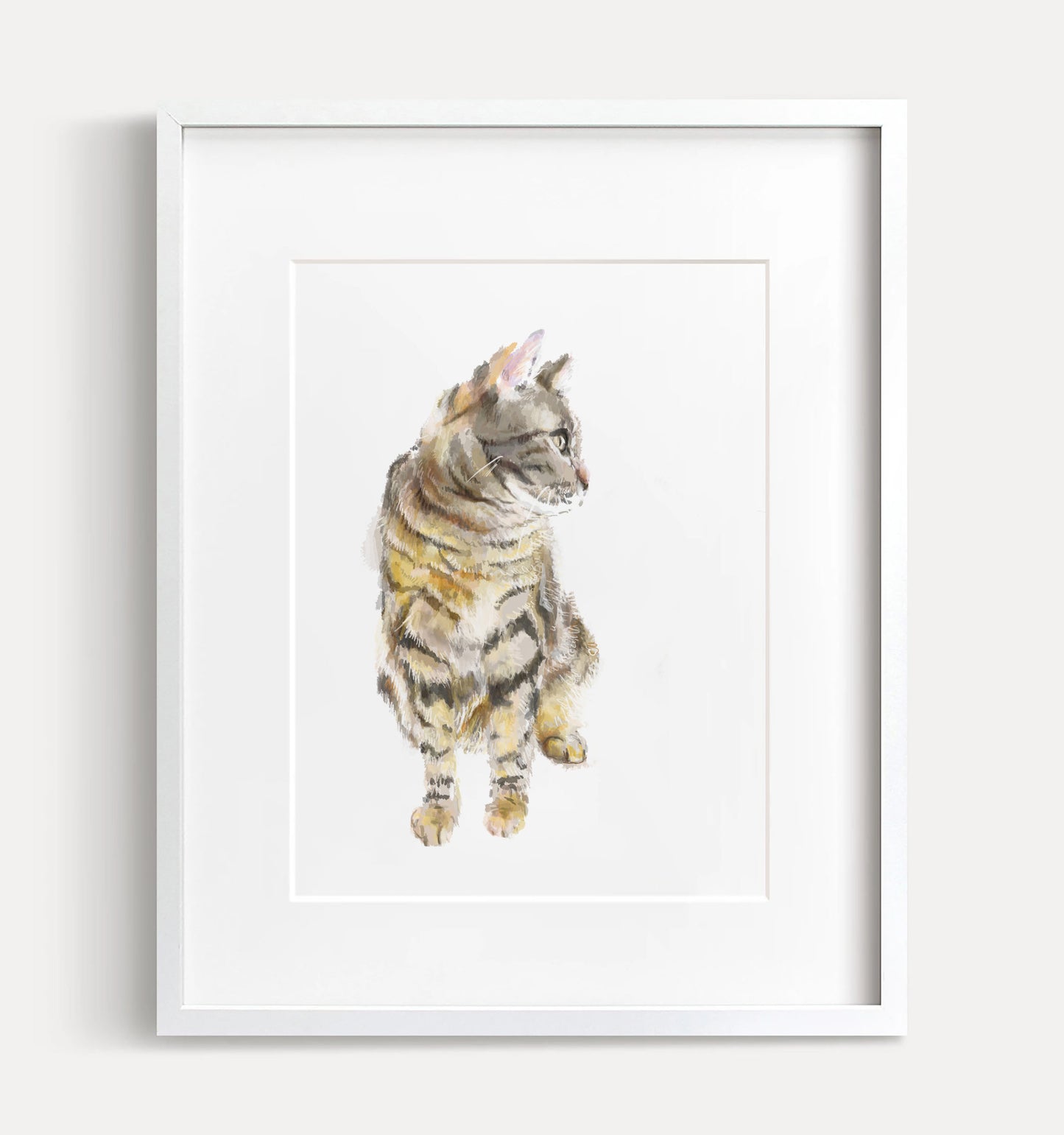 Gray Tabby Cat Art Print